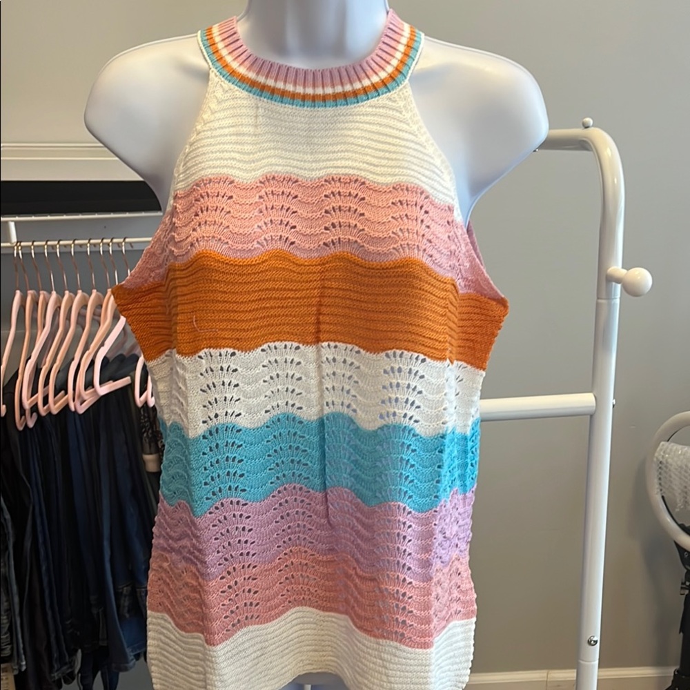 Colorful Striped Knit Tank Top